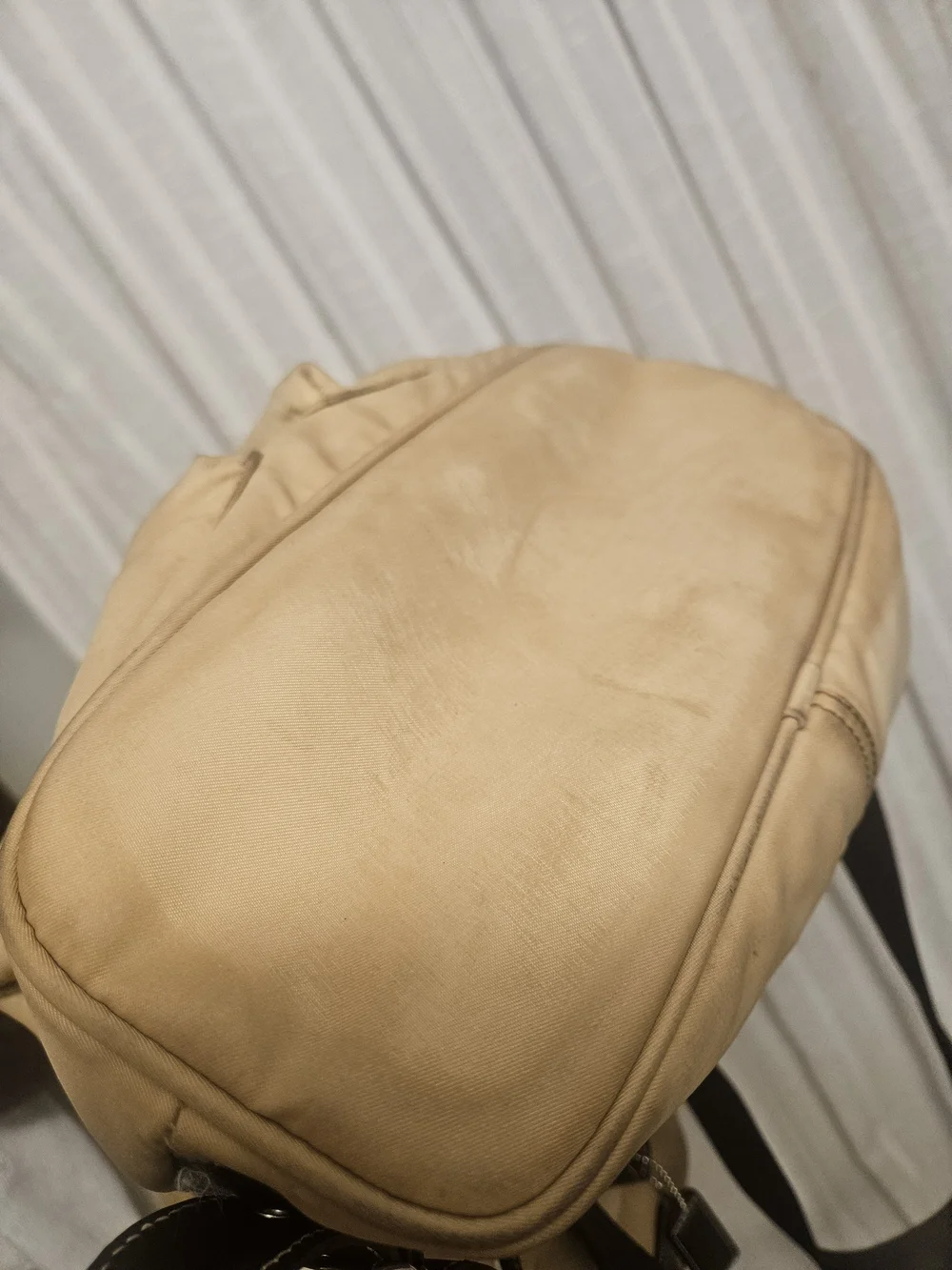 Coach Tan Backpack with Dark Brown Trim